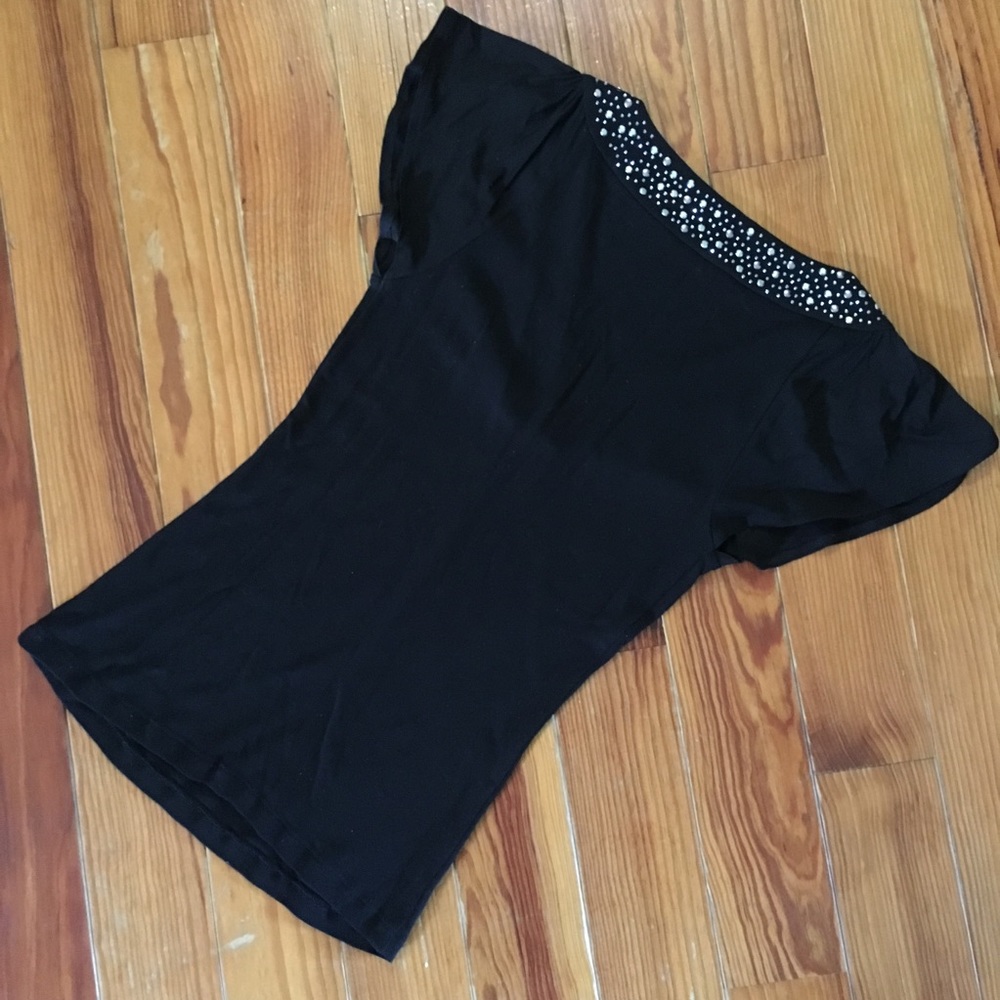 Express Rhinestone V-Neck Flowy Sleeve Top - Picture 5 of 5